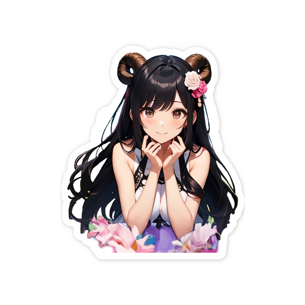 <スマホステッカー>牡羊座の女神:満開の桜に囲まれてあなたに