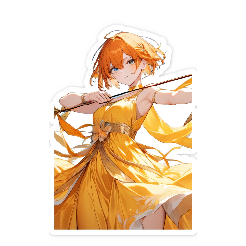 <スマホステッカー>射手座の女神:恋心は鮮やかな花の色