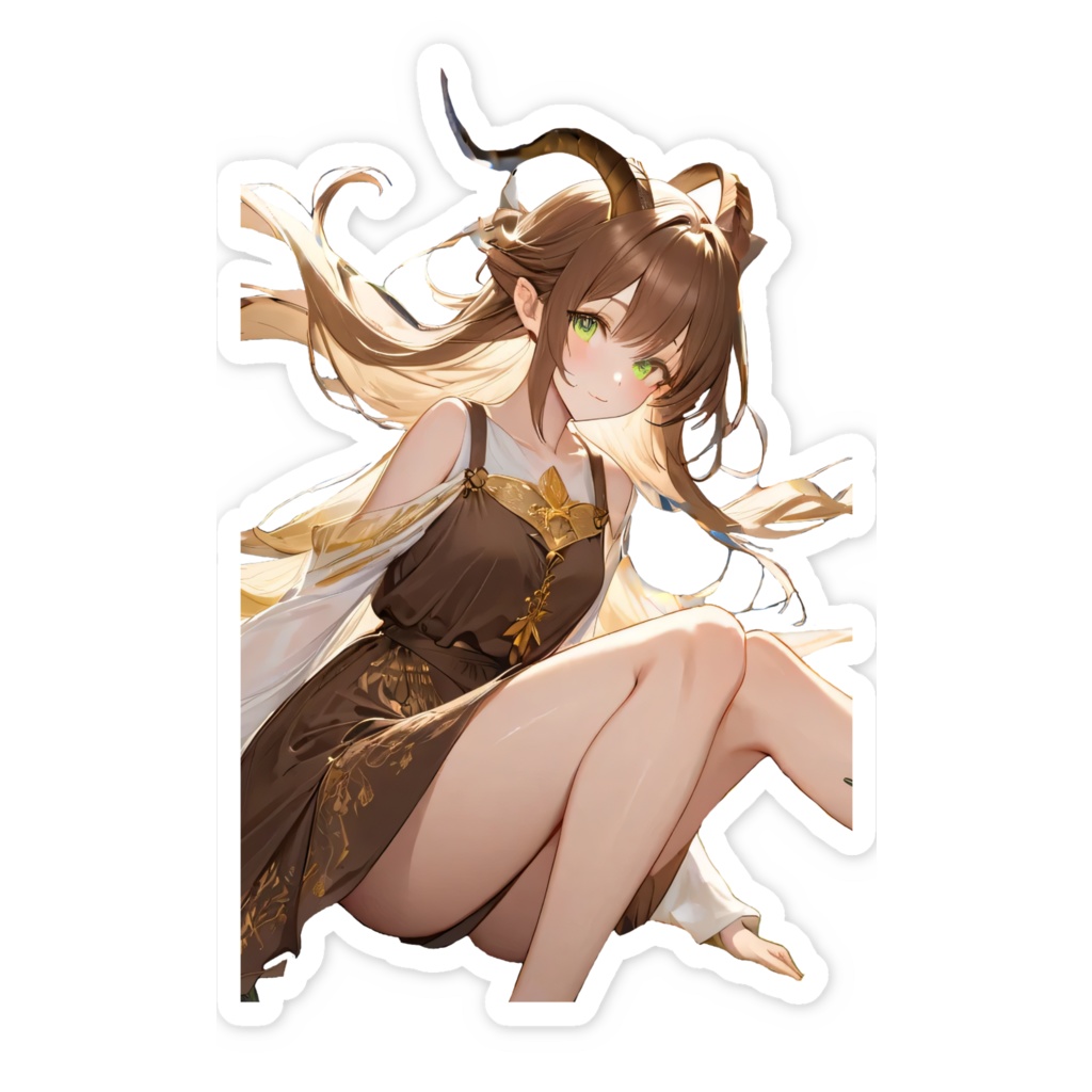 <スマホステッカー>山羊座の女神:朝日がのぼる水仙の丘