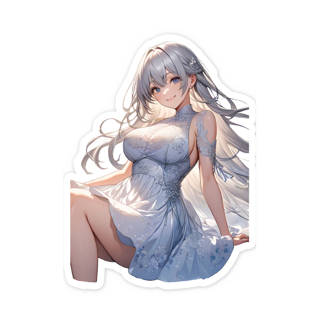 <スマホステッカー>水瓶座の女神:渓谷の河音が響く春