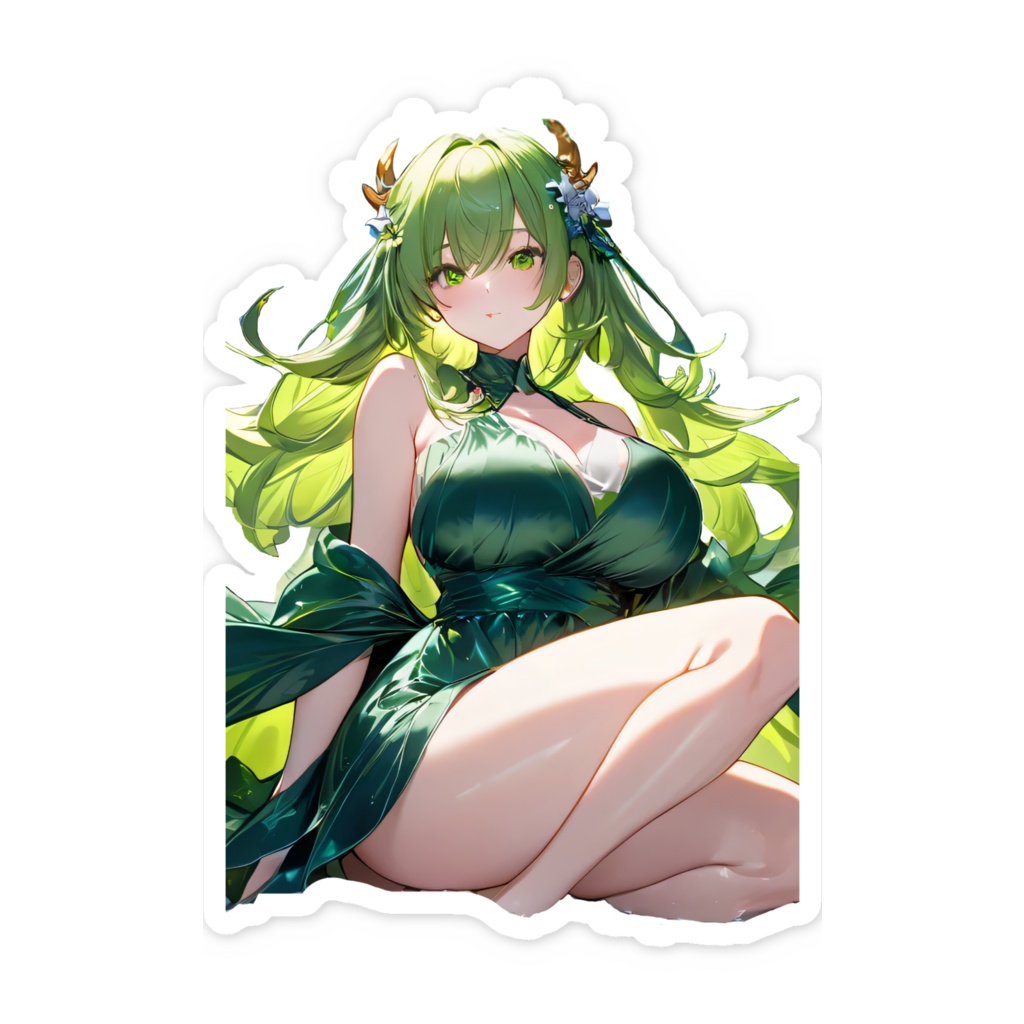 <スマホステッカー>蟹座の女神:川面の星と花々とたわむれて