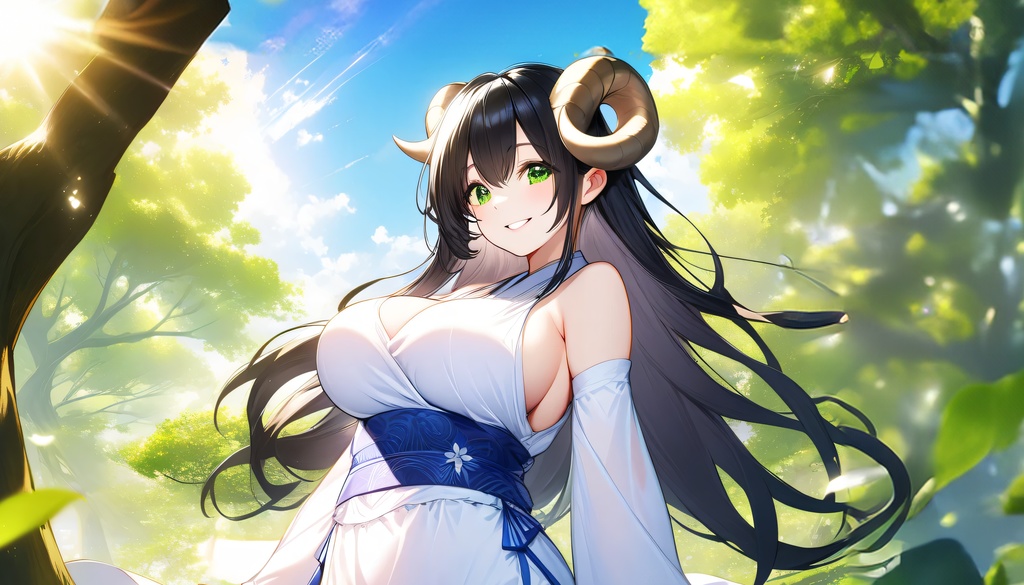 【12星座コレクション】牡羊座の女神｜癒しのヒーリングアートVol.02：新緑深まる森の中の輝き