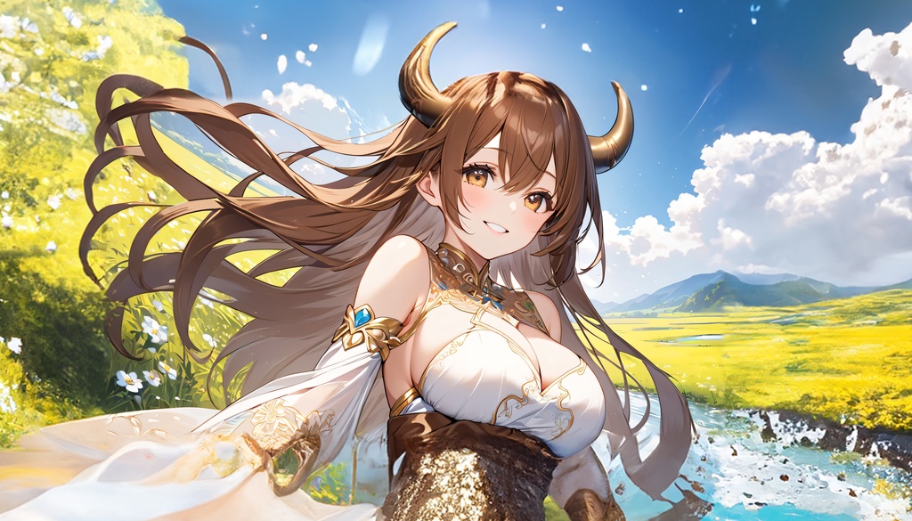 <イラスト>牡牛座の女神：日差しは春を越えて