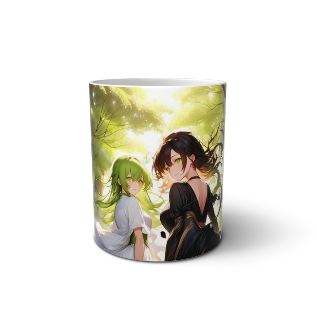 <マグカップ>双子座の女神：この緑と光を忘れないで