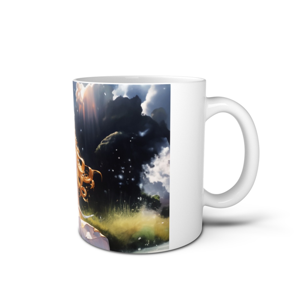<マグカップ>獅子座の女神:雨あがりの虹は突然に