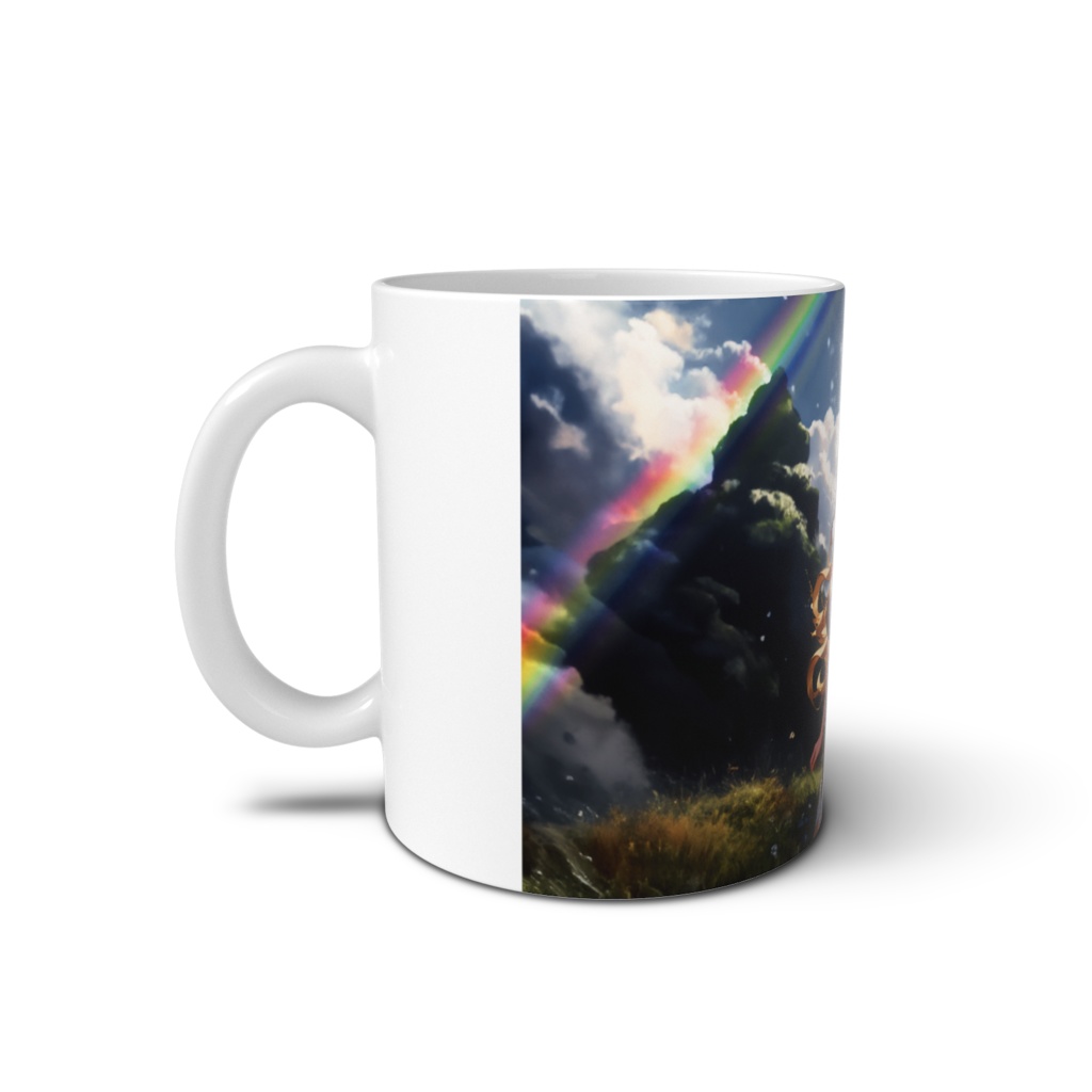 <マグカップ>獅子座の女神:雨あがりの虹は突然に