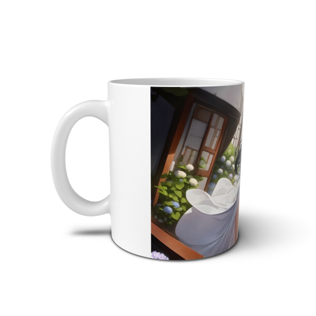 <マグカップ>乙女座の女神:紫陽花の咲く庭で君は