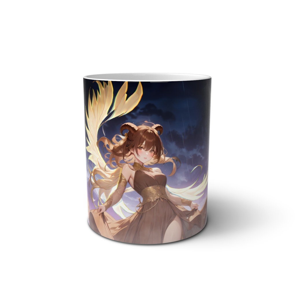 <マグカップ>山羊座の女神：小雨が残る朝もやに身を寄せて