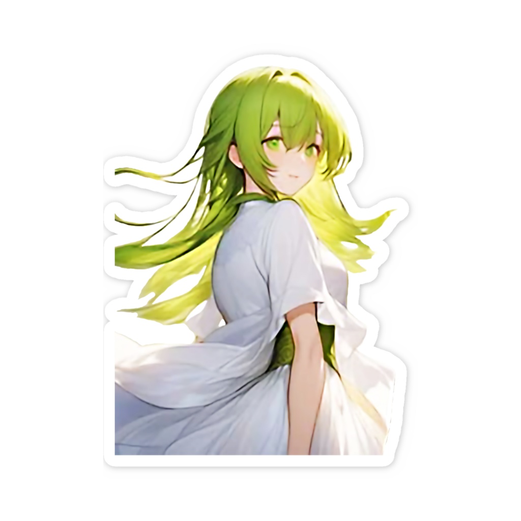 <スマホステッカー>双子座の女神:この緑と光を忘れないで(妹)