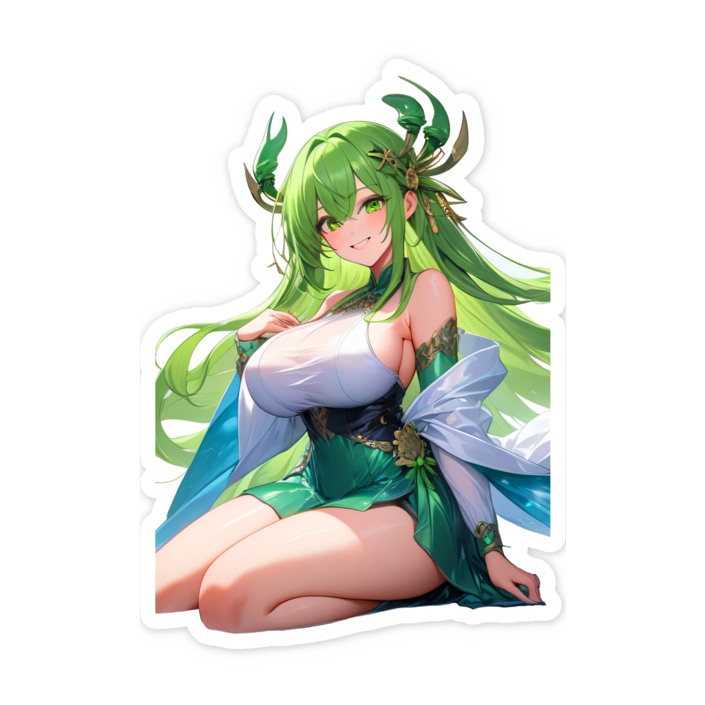 <スマホステッカー>蟹座の女神:雨の恵みの音を聞きながら