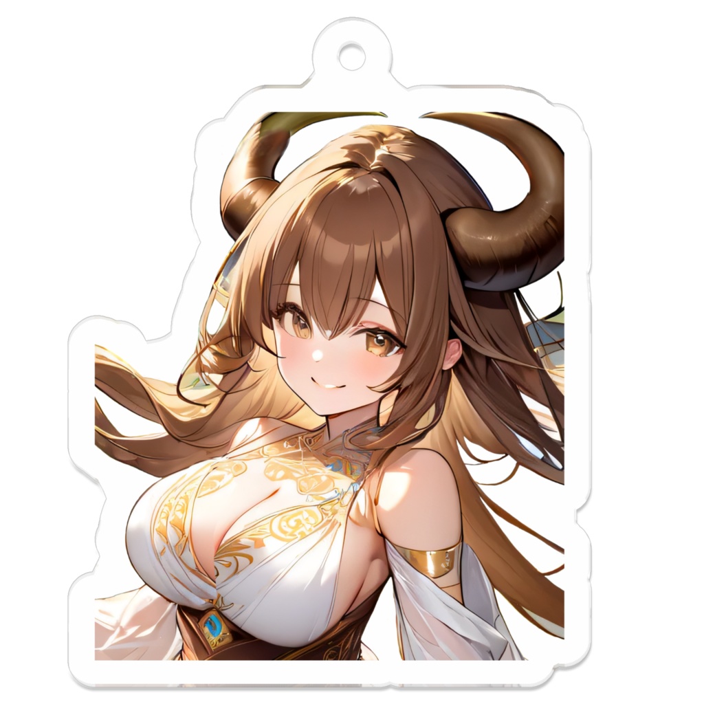 <アクリルキーホルダー>牡牛座の女神：川のせせらぎを遠くに花に囲まれて