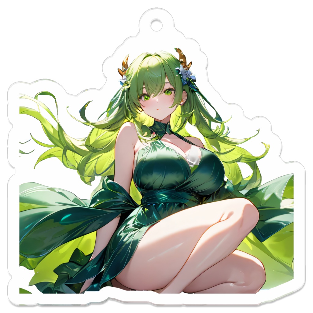 <アクリルキーホルダー>蟹座の女神:川面の星と花々とたわむれて