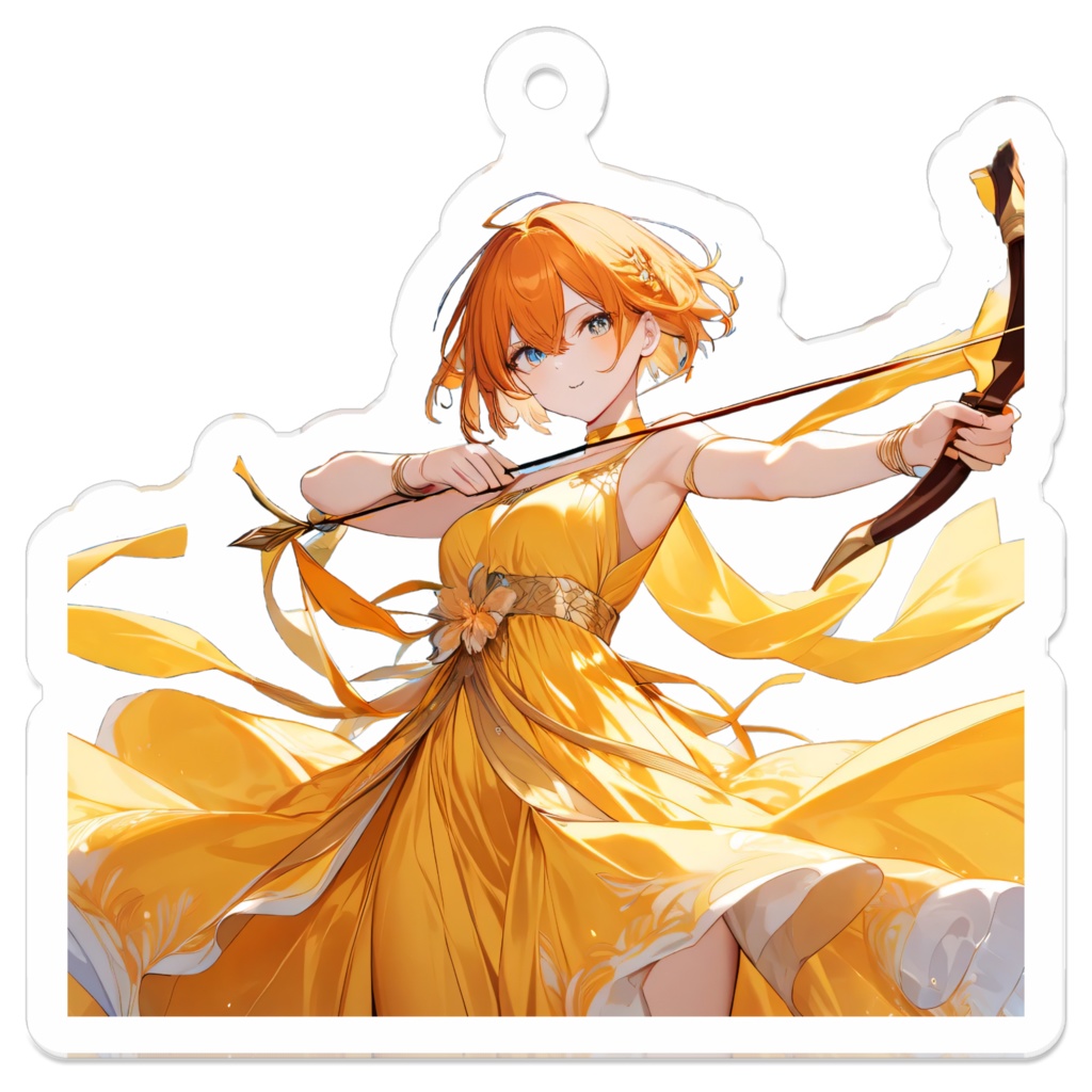 <アクリルキーホルダー>射手座の女神：恋心は鮮やかな花の色