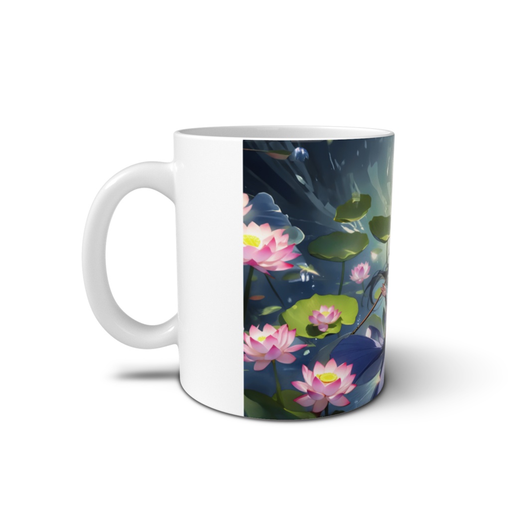 <マグカップ>魚座の女神:蓮の上の世界で微笑みを