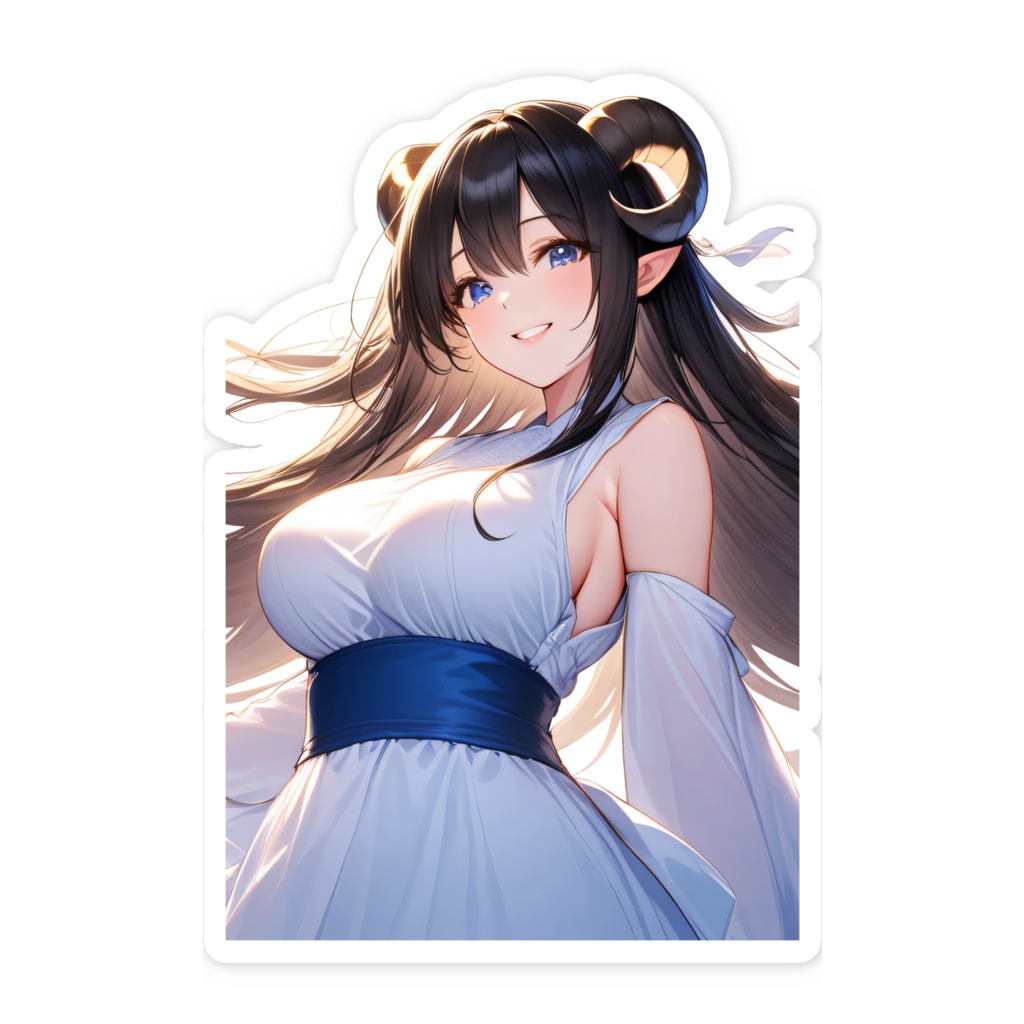 <スマホステッカー>牡羊座の女神:朝日に照らされたアサガオの花