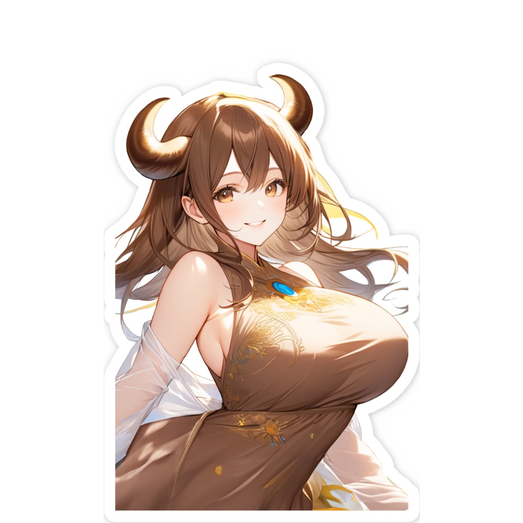 <スマホステッカー>牡牛座の女神:いつもあなたはひまわりのように