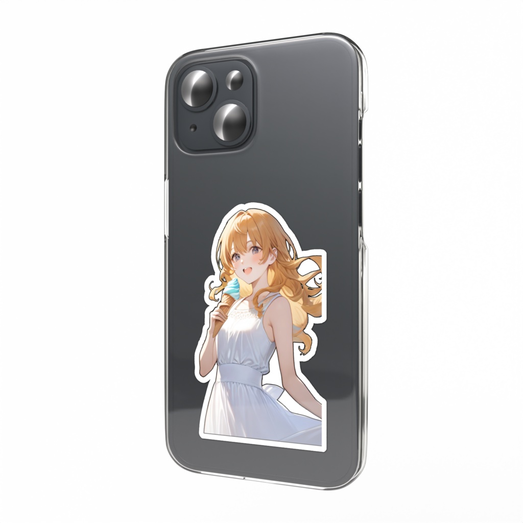 <スマホステッカー>双子座の女神(妹):アイスクリーム片手に海の街へ行こう