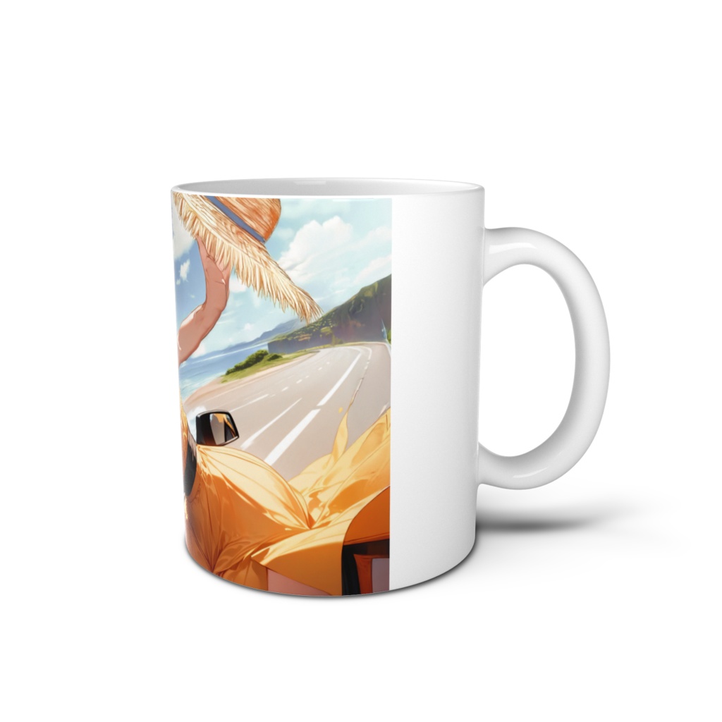 <マグカップ>射手座の女神:ドライブでご機嫌な夏の海へ