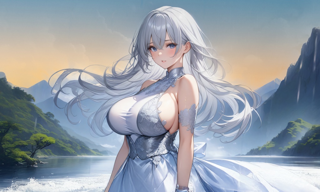 <イラスト>水瓶座の女神：夕立が過ぎて君の瞳に映るのは