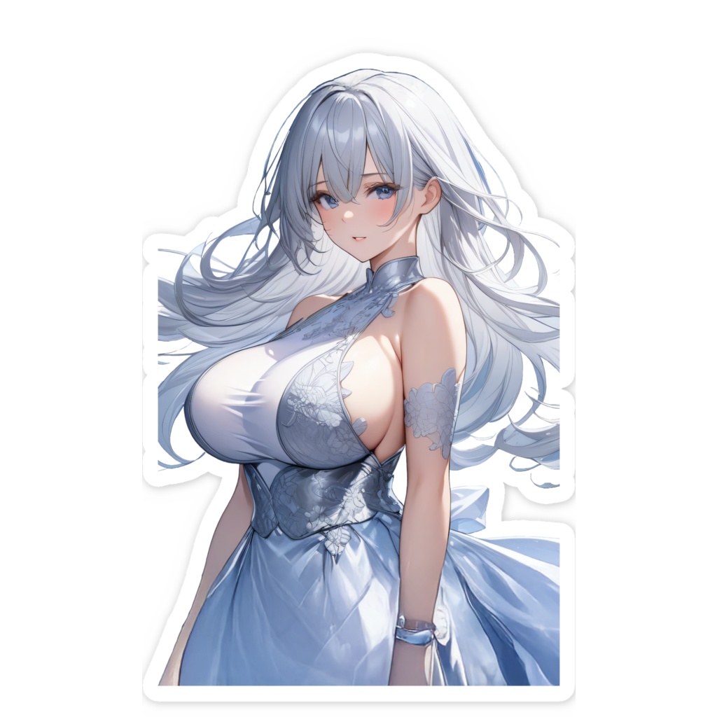 <スマホステッカー>水瓶座の女神:夕立が過ぎて君の瞳に映るのは