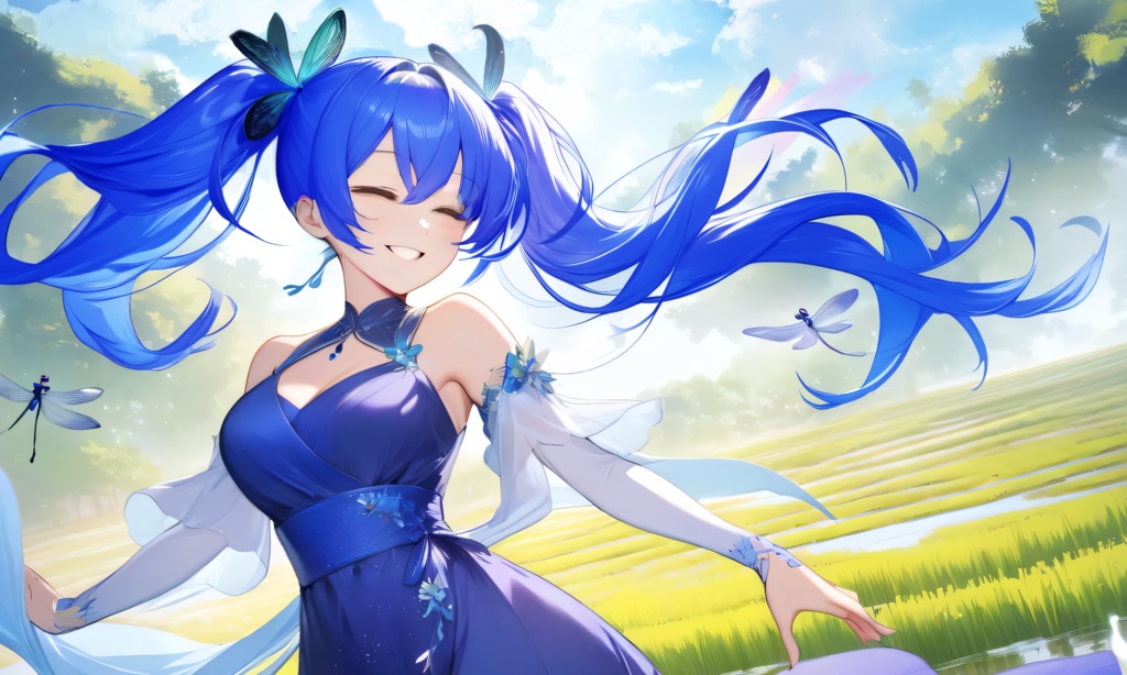 <イラスト>魚座の女神：ふるさとの思い出は夏休みの日差しの中に