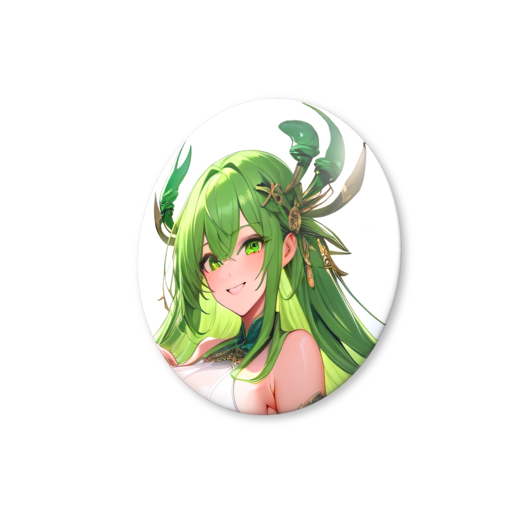 <缶バッチ>蟹座の女神:雨の恵みの音を聞きながら