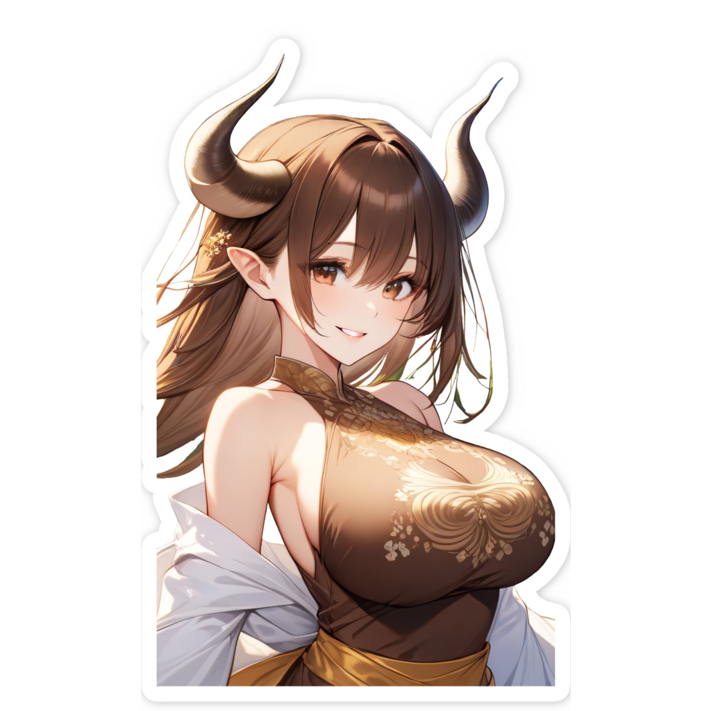 <スマホステッカー>牡牛座の女神:黄金色の稲穂に吹く風に気づけば