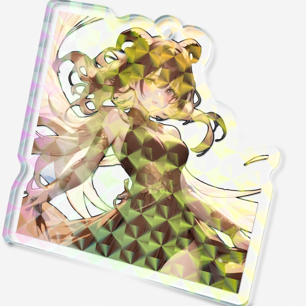 <アクリルキーホルダー>山羊座の女神:小雨が残る朝もやに身を寄せて