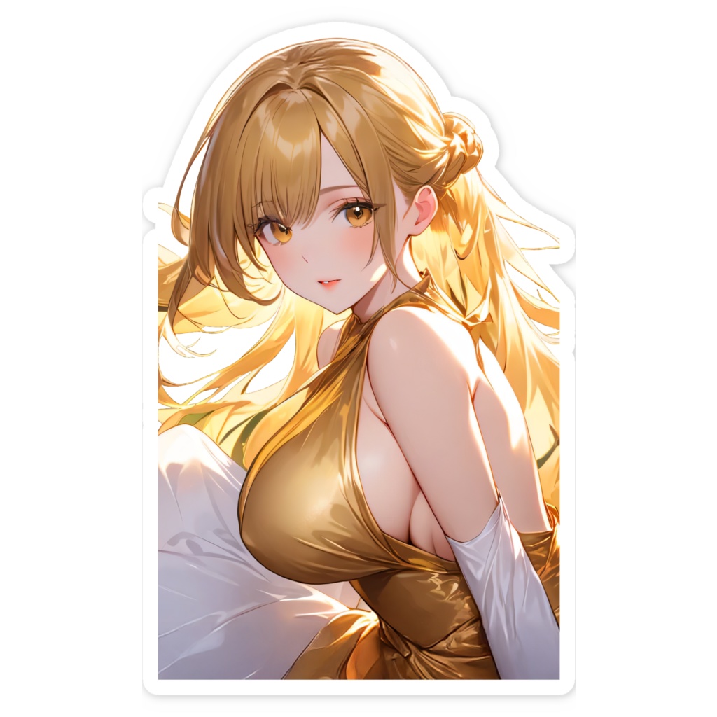 <スマホステッカー>獅子座の女神:枯れ葉舞う公園のベンチで待つ君は