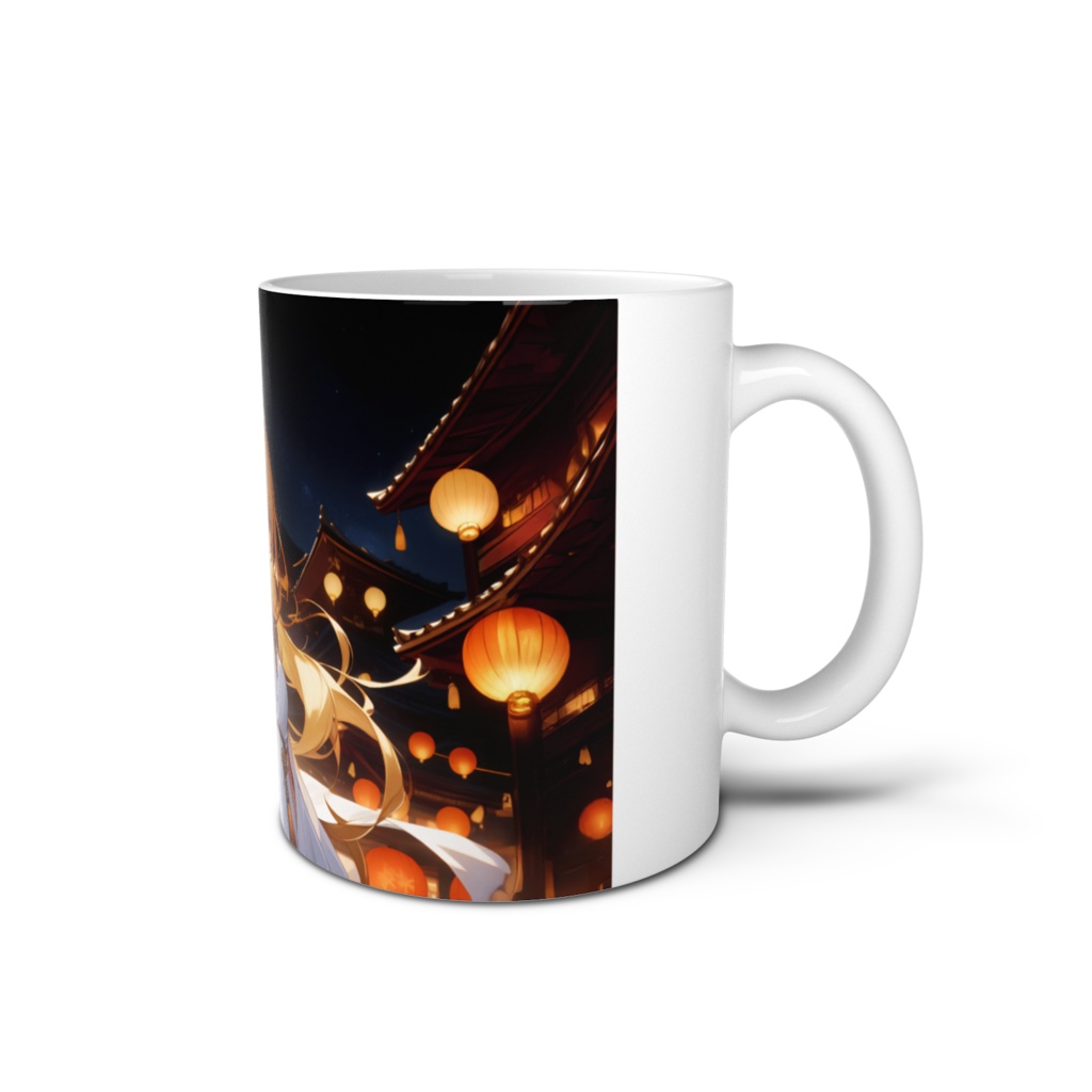 <マグカップ>天秤座の女神:秋祭りの終わりに見えた月