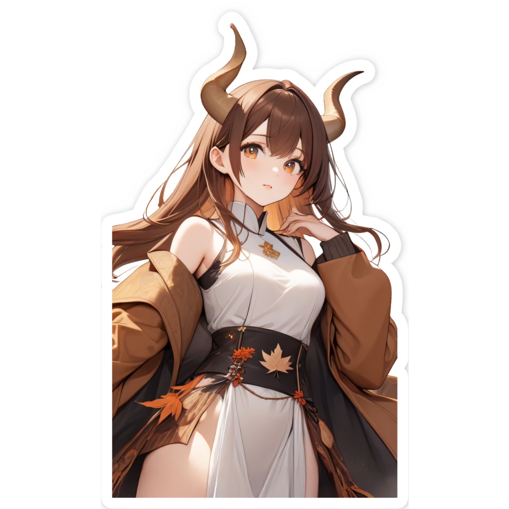 <スマホステッカー>山羊座の女神:秋風の山に楓が降れば