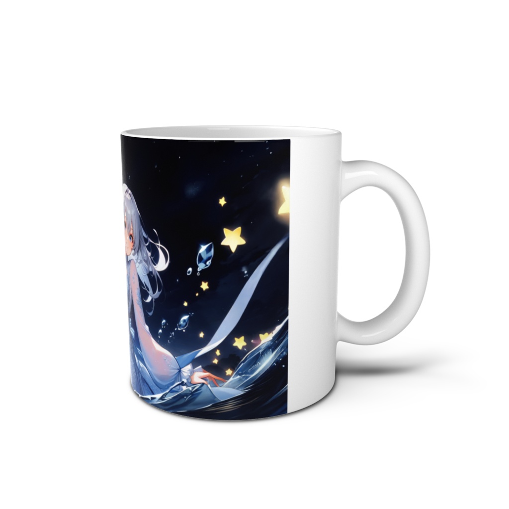 <マグカップ>水瓶座の女神:十五夜の波間に君が輝く