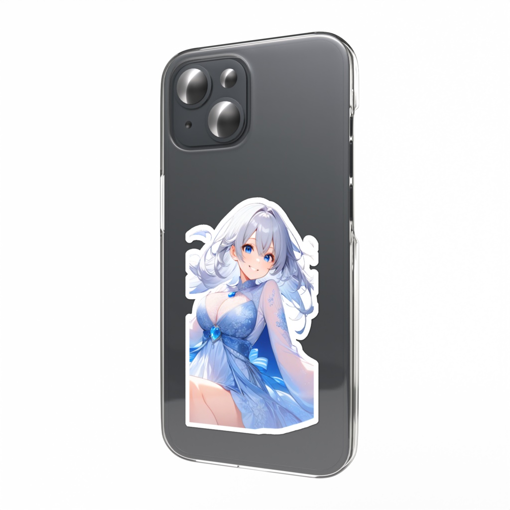 <スマホステッカー>水瓶座の女神:十五夜の波間に君が輝く