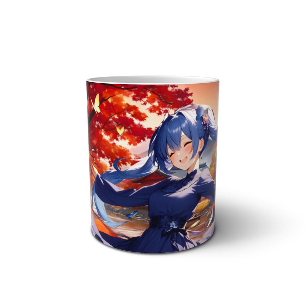 <マグカップ>魚座の女神：秋に舞う蝶がほほえむ夕暮れ