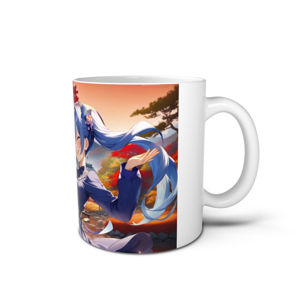 <マグカップ>魚座の女神:秋に舞う蝶がほほえむ夕暮れ