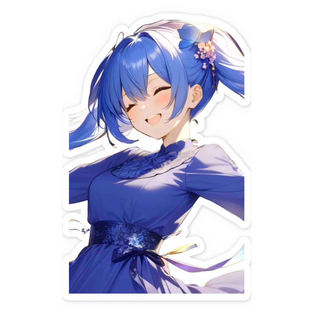 <スマホステッカー>魚座の女神:秋に舞う蝶がほほえむ夕暮れ