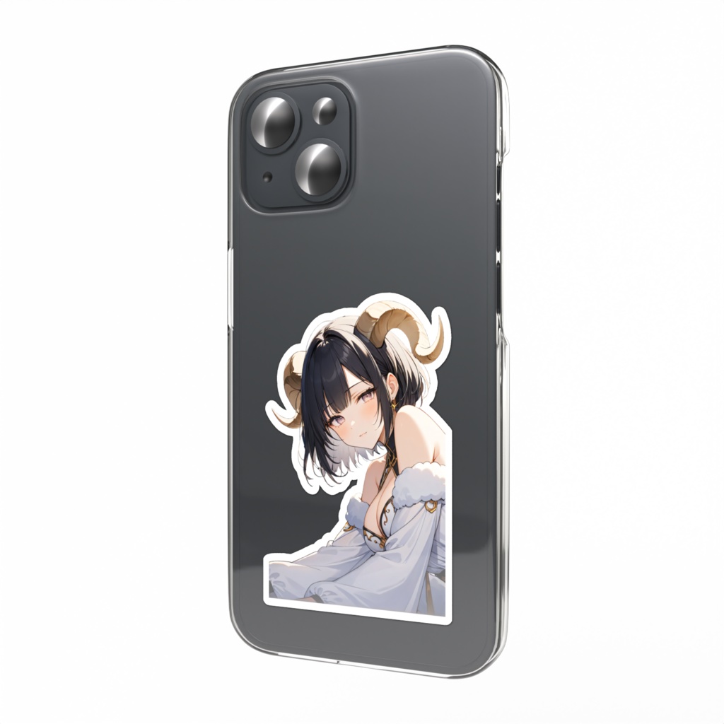 <スマホステッカー>牡羊座の女神:冬が始まる夜月の雪