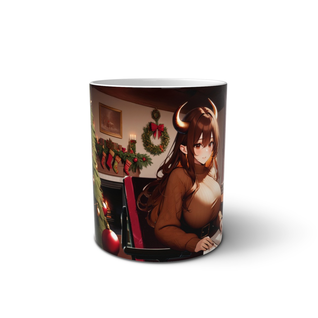 <マグカップ>牡牛座の女神:暖炉の部屋でゆっくり寛ぐ冬の朝のひととき