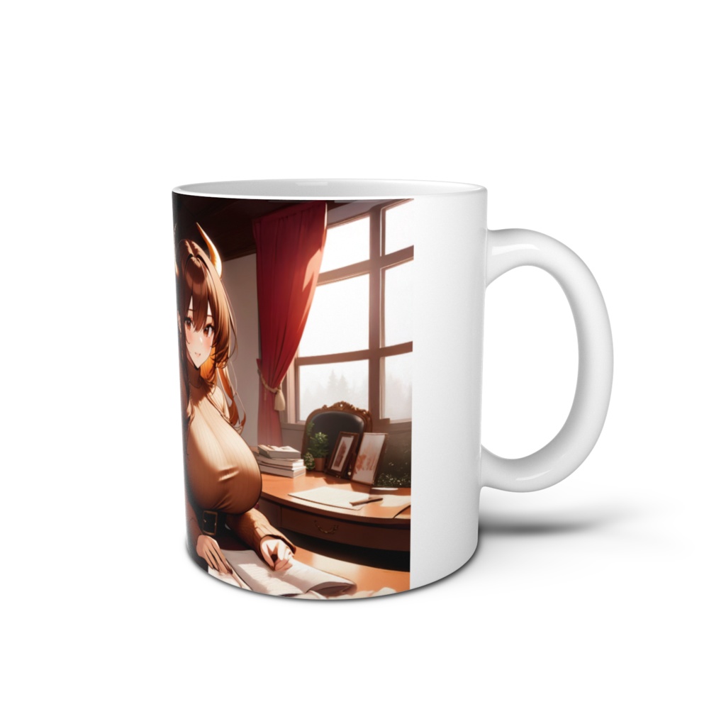 <マグカップ>牡牛座の女神:暖炉の部屋でゆっくり寛ぐ冬の朝のひととき