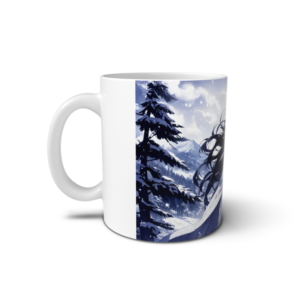<マグカップ>乙女座の女神:冬の針葉樹林に雪は舞い降りる