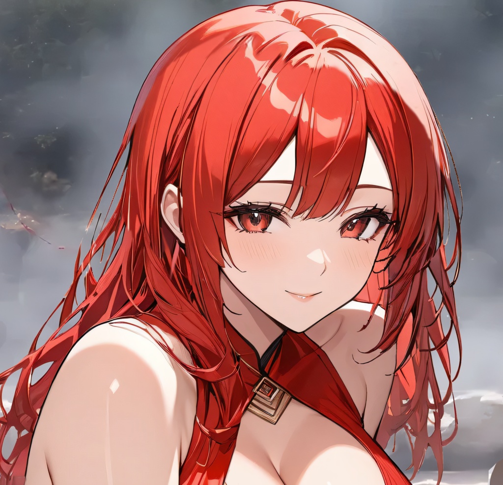 <イラスト>蠍座の女神：湯けむりの中彼女は微笑む