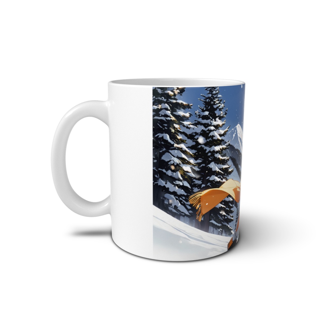 <マグカップ>射手座の女神:雪のゲレンデは寒くもポップに明るく