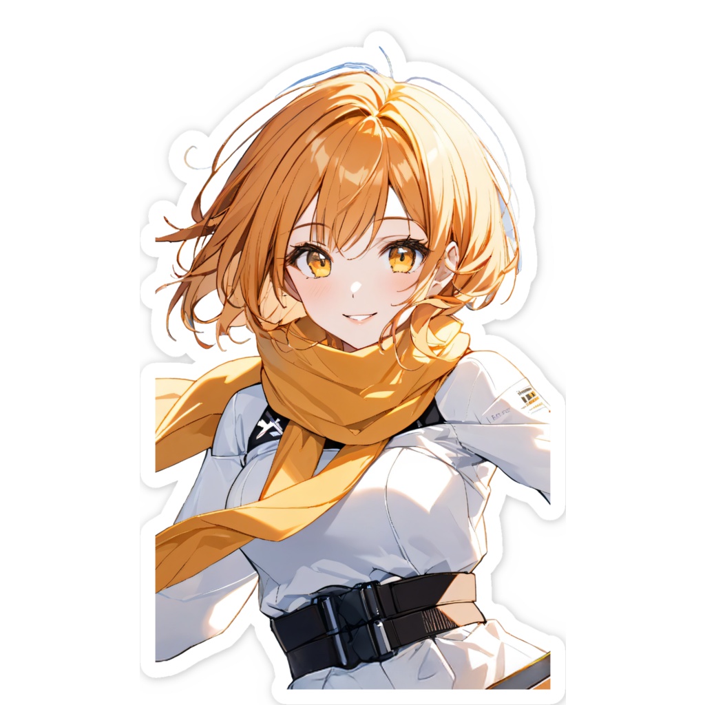 <スマホステッカー>射手座の女神:雪のゲレンデは寒くもポップに明るく