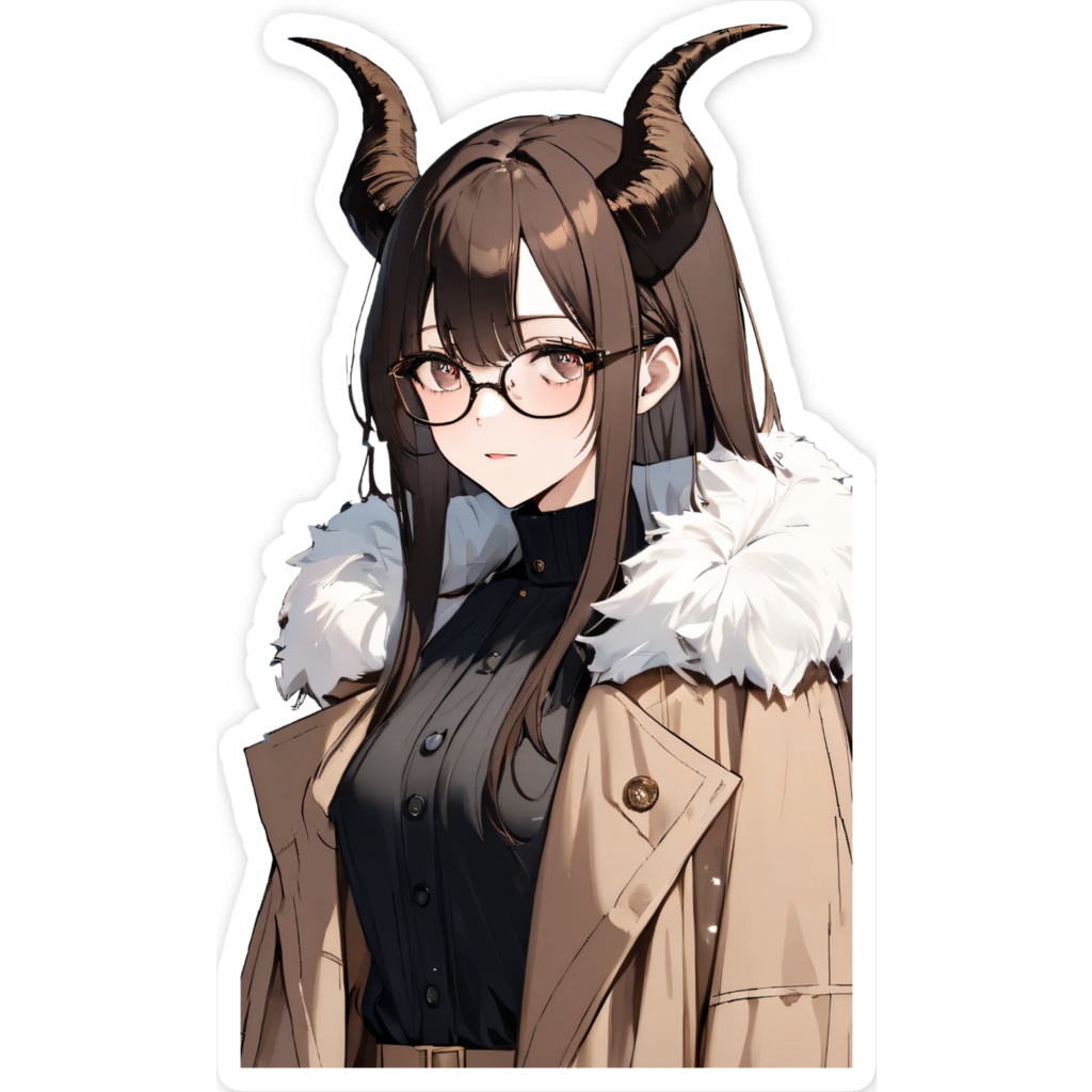 <スマホステッカー>山羊座の女神:冬の夜空と湖上に積もる思い