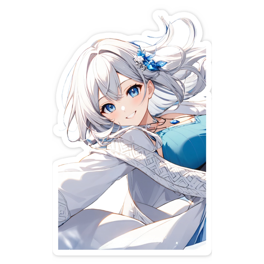 <スマホステッカー>水瓶座の女神:雪の中で私と一緒に踊りませんか