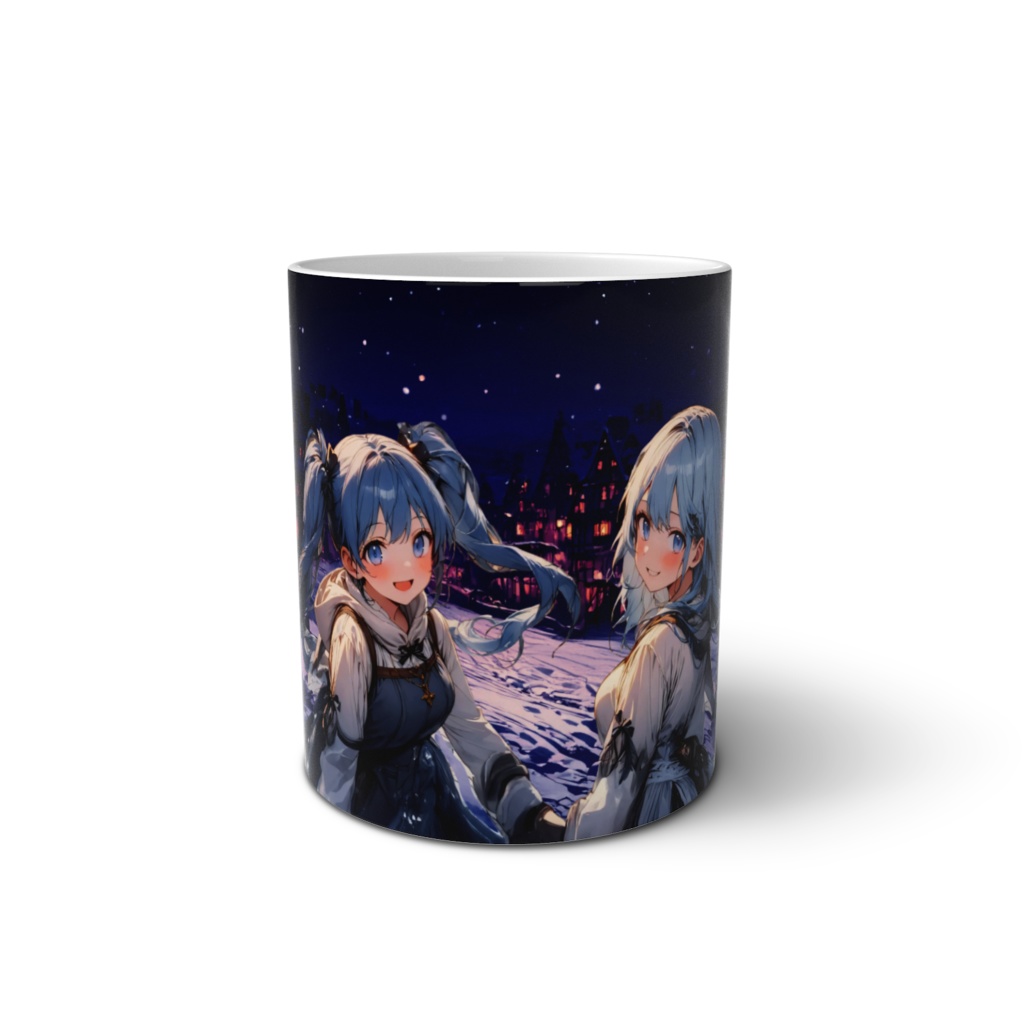 <マグカップ>魚座の女神:寒い雪の中でもふたりはいつでも一緒だから