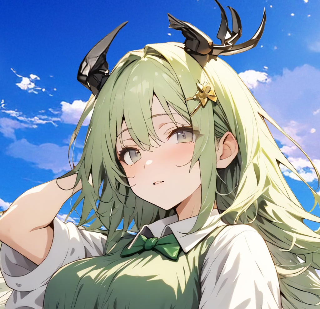<イラスト>蟹座の女神：晴れやかな空に流れる風