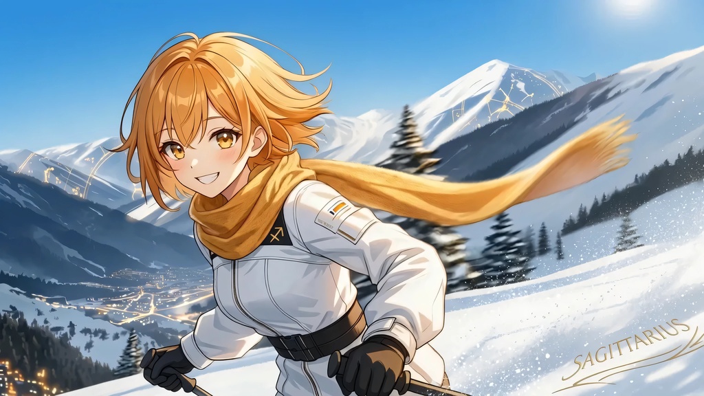 【星座女神デジタルコレクション】射手座の女神|元気いっぱいのオレンジ髪の星座女神~Ver01~