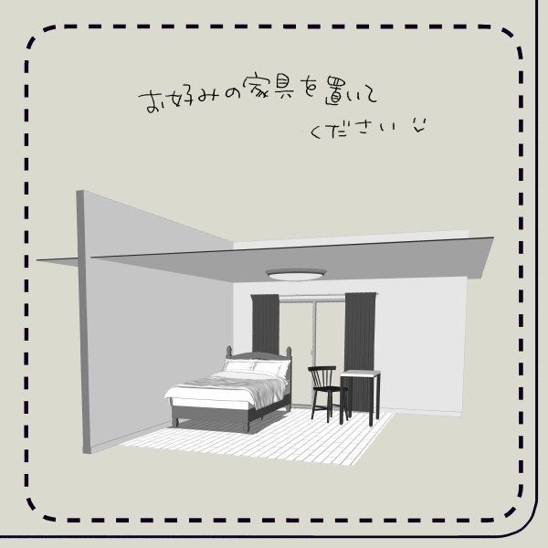 【クリスタ用】壁・床・天井5種セット【3D素材】