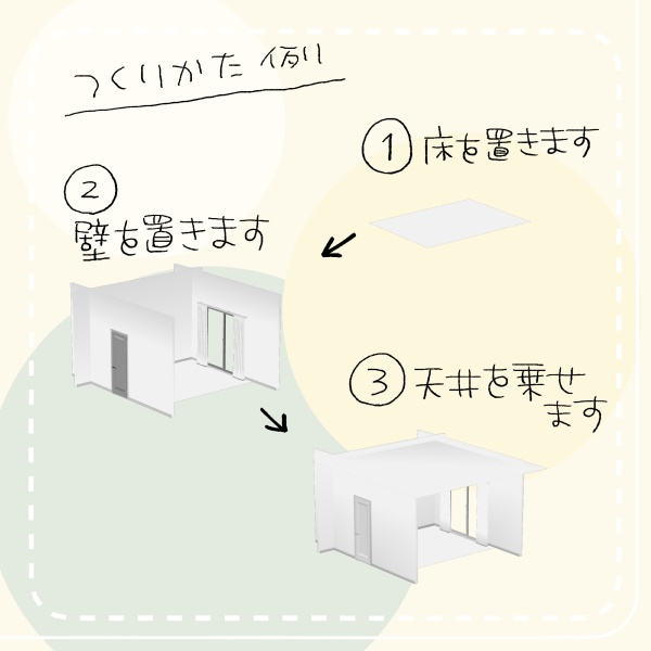 【クリスタ用】壁・床・天井5種セット【3D素材】